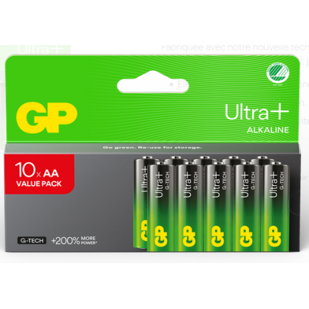 Blister 10 piles Ultra Plus Alcalines AA (LR06) | ECP Grossiste informatique