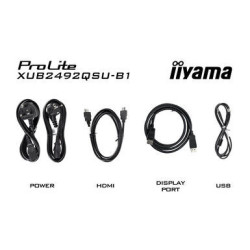 IIYAMA XUB2492QSU-B1 - 23.8p IPS 2560x1440 0.5ms 300cd/m² HDMI/DP 3xUSB 1xUSB-C 2x2W Règlable Noir | ECP Grossiste informatique