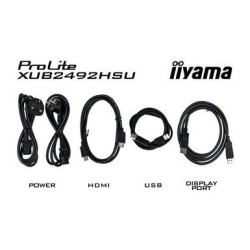 IIYAMA XUB2492HSU-W6 - 23.8p IPS FHD 0,4ms 250cd/m² HDMI/DP 4xUSB 2x2W Règlable Blanc | ECP Grossiste informatique