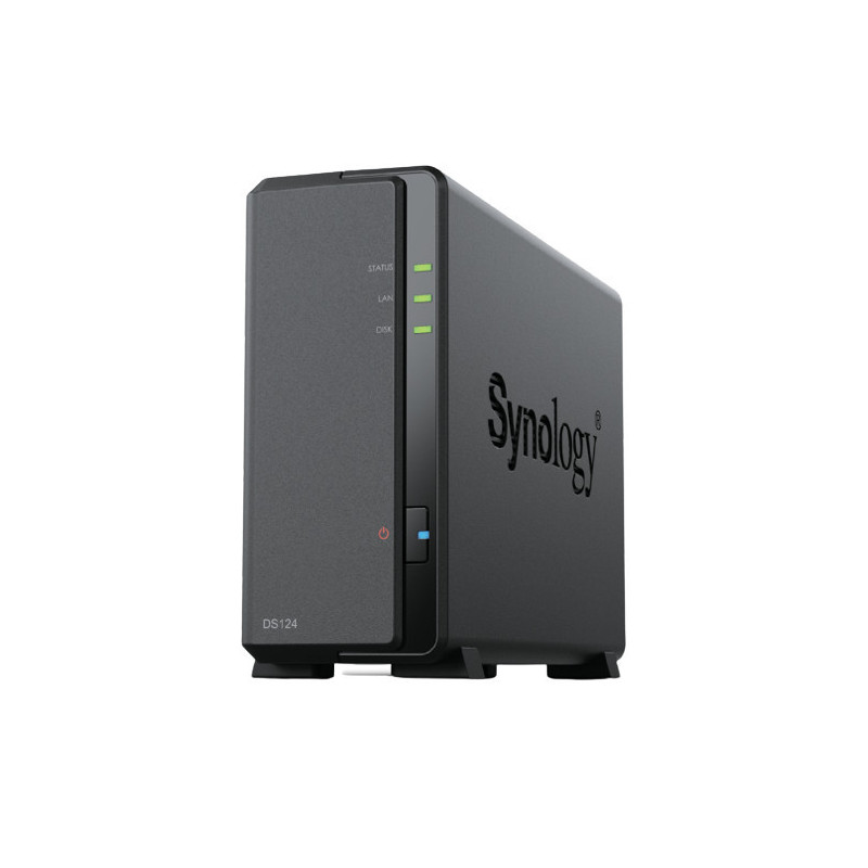 SYNBT042476 DS124 Boîtier NAS pour 1 DD 3.5p 2.5p 1.7GHz QuadlCore 1Go