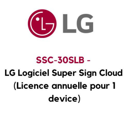 LG Logiciel Super Sign Cloud (Licence 3Ans) SSC-3SLP | ECP Grossiste informatique