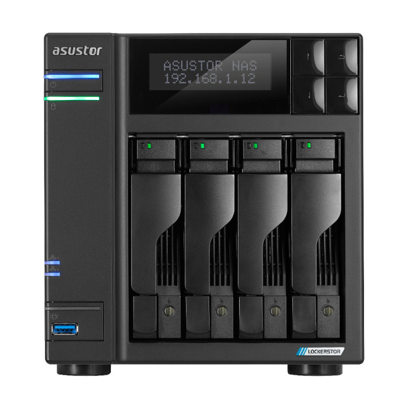 ASTBT041412 AS6704T NAS 4 baies 2.0 2.9 GHz QC 4Go - 2 LAN 2.5GbE - USB3.2 - 4 slots M.2 NVM