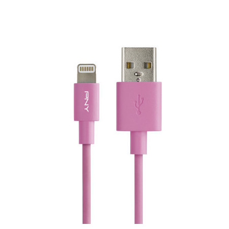 PNYCB040148 PNY CABLE USB LIGHTNING 1.20M - ROSE - PLASTIQUE
