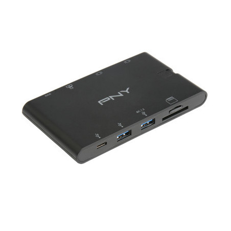 PNYUS040157 PNY MINI STATION D'ACCUEIL USB - USB-C - HDMI - RJ45 - VGA - SD - MICRO SD