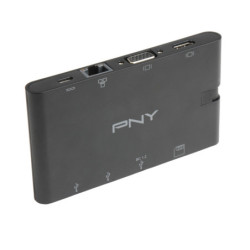 PNYUS040157 PNY MINI STATION D'ACCUEIL USB - USB-C - HDMI - RJ45 - VGA - SD - MICRO SD