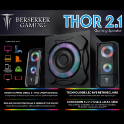 Haut parleur bluetooth GAMING Thor 2.1 Black Lighting | ECP Grossiste informatique
