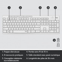 Wireless Combo MK295 WHITE boite | ECP Grossiste informatique