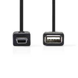 NEDUS039058 Adaptateur USB 2.0 Mini 5-Pin USB-A M F 480 Mbps OTG 0.20m