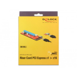 NONCT038819 DELOCK RISER CART PCIEx1 VERS PCIE X16 - SATA - USB3.0