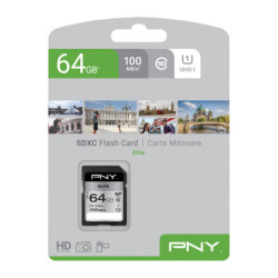 PNYMF037590 PNY ELITE SDXC 64Go - CLASSE 10 - 100GB S - UHS-I