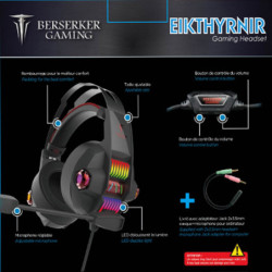 0915172 CASQUE 40mm GAMING EIKTHYRNIR-CHROMA-RGB Jack/USB(LED) | ECP Grossiste informatique