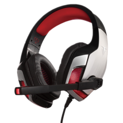 0915169 CASQUE 50mm GAMING FAFNIIR-SIL Noir/rouge Jack/USB(LED) | ECP Grossiste informatique