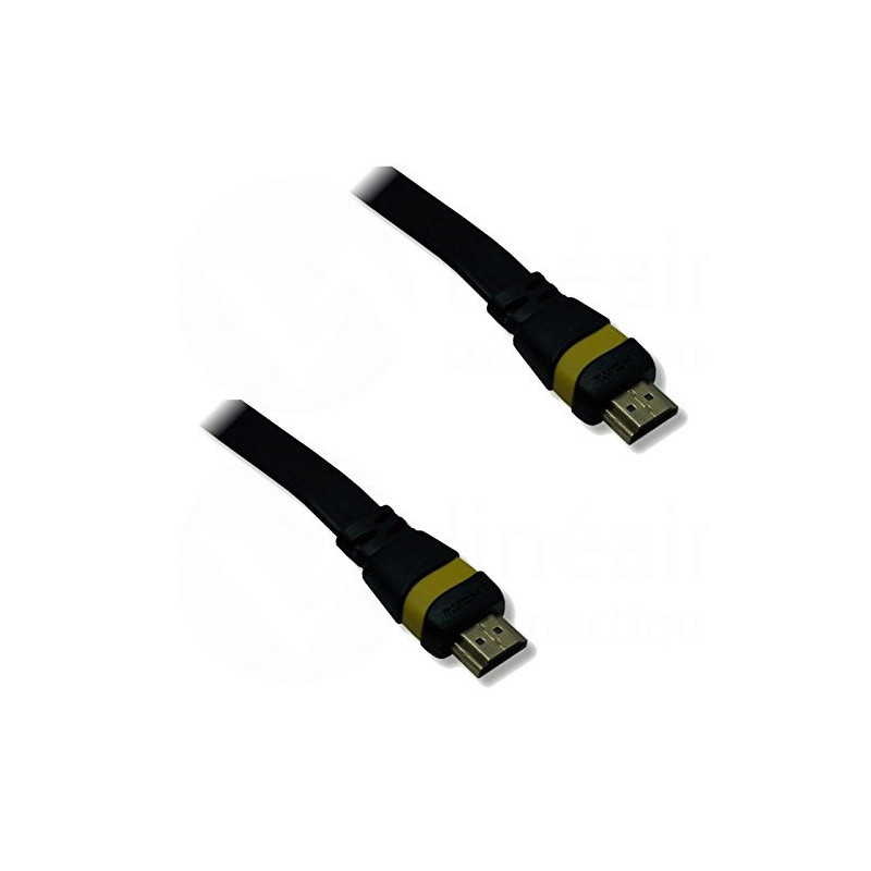 NONVI018058 Cordon Plat HDMI 1.4 Ethernet 10m A-A M-M noir