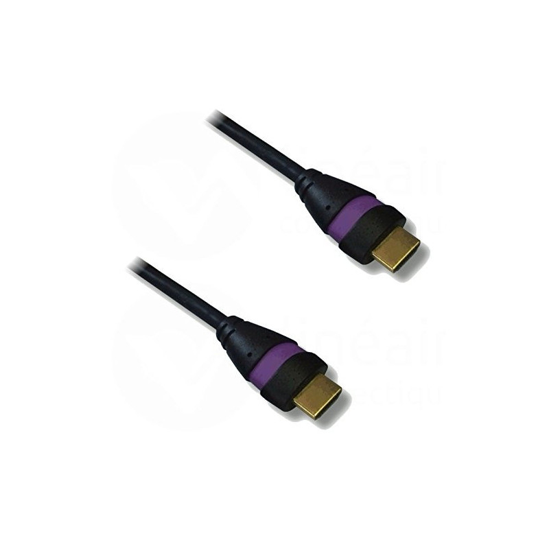 NONVI018571 Cordon HDMI 2.0 Ethernet 1.5m A-A M-M Noir Mauve
