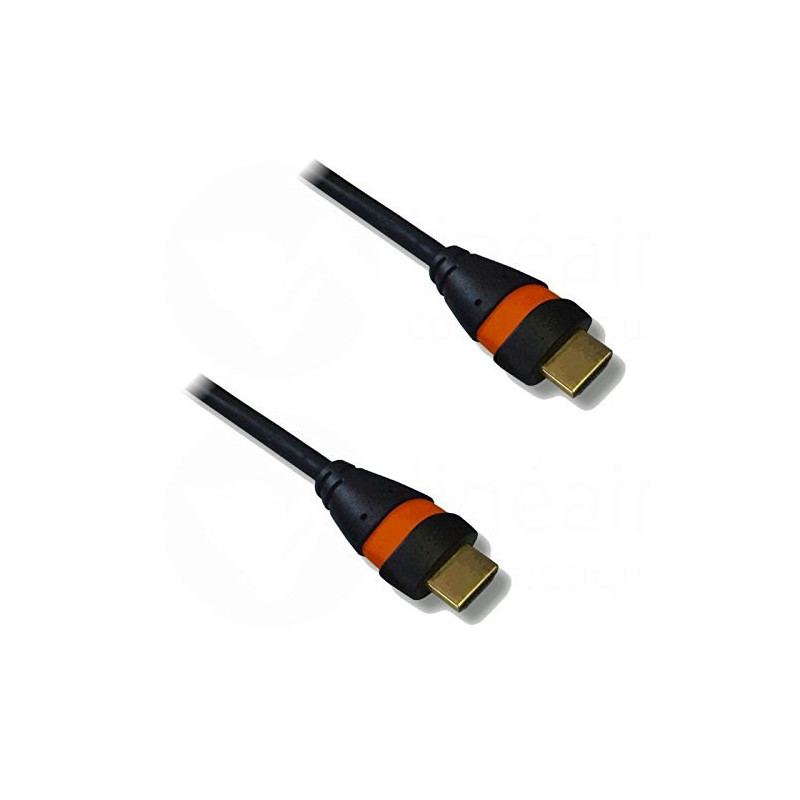 NONVI021862 Cordon HDMI 2.0 Ethernet 1.5m A-A M-M Noir Orange