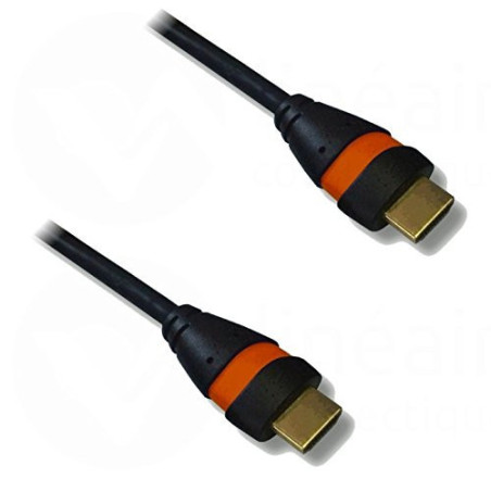 NONVI021862 Cordon HDMI 2.0 Ethernet 1.5m A-A M-M Noir Orange