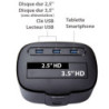 Docking 1xHDD 2.5/3.5p Sata avec hub USB3 | ECP Grossiste informatique