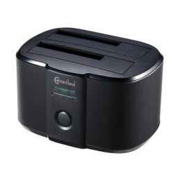Docking pour 2xHDD 2.5/3.5p Sata USB3 Noir | ECP Grossiste informatique