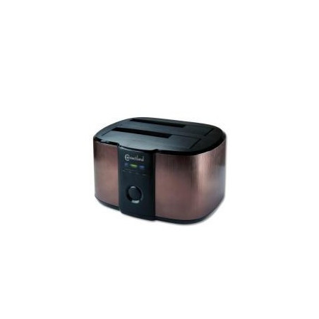 Docking pour 2xHDD 2.5/3.5p Sata USB3 Marron | ECP Grossiste informatique