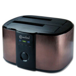 Docking pour 2xHDD 2.5/3.5p Sata USB3 Marron | ECP Grossiste informatique