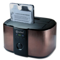 Docking pour 2xHDD 2.5/3.5p Sata USB3 Marron | ECP Grossiste informatique
