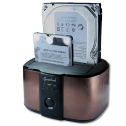Docking pour 2xHDD 2.5/3.5p Sata USB3 Marron | ECP Grossiste informatique