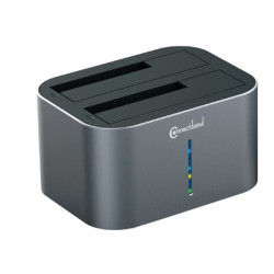 Docking pour 2xHDD 2.5/3.5p Sata USB3 Silver | ECP Grossiste informatique
