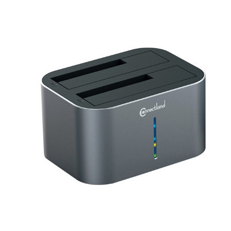 Docking pour 2xHDD 2.5/3.5p Sata USB3 Silver | ECP Grossiste informatique