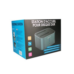 Docking pour 2xHDD 2.5/3.5p Sata USB3 Silver | ECP Grossiste informatique