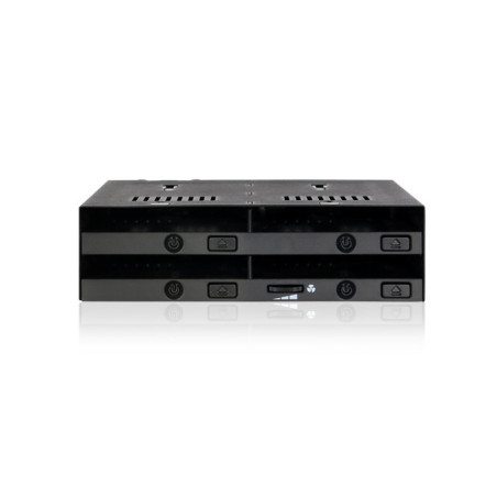 ICYMB027718 MB524SP-B Rack Amovible 4 baies SAS SATA HDD SSD 2.5p pour baie de 5.25p
