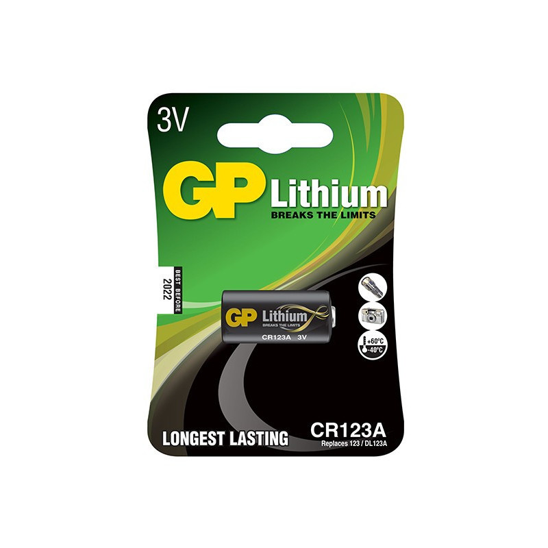 GPBCH007894 CR123A Blister 1 pile Lithium 1300mAh