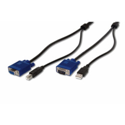 DIGBT025601 Cable KVM pour swtich USB-KVM DIGITUS HDDB15 M, 1 x USB-A M