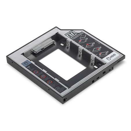 Digitus Boîtier de raccordement SSD HDD pour baie de disque CD DVD Blu-ray, SATA sur SATA III, hauteur de construction 12,7 mm