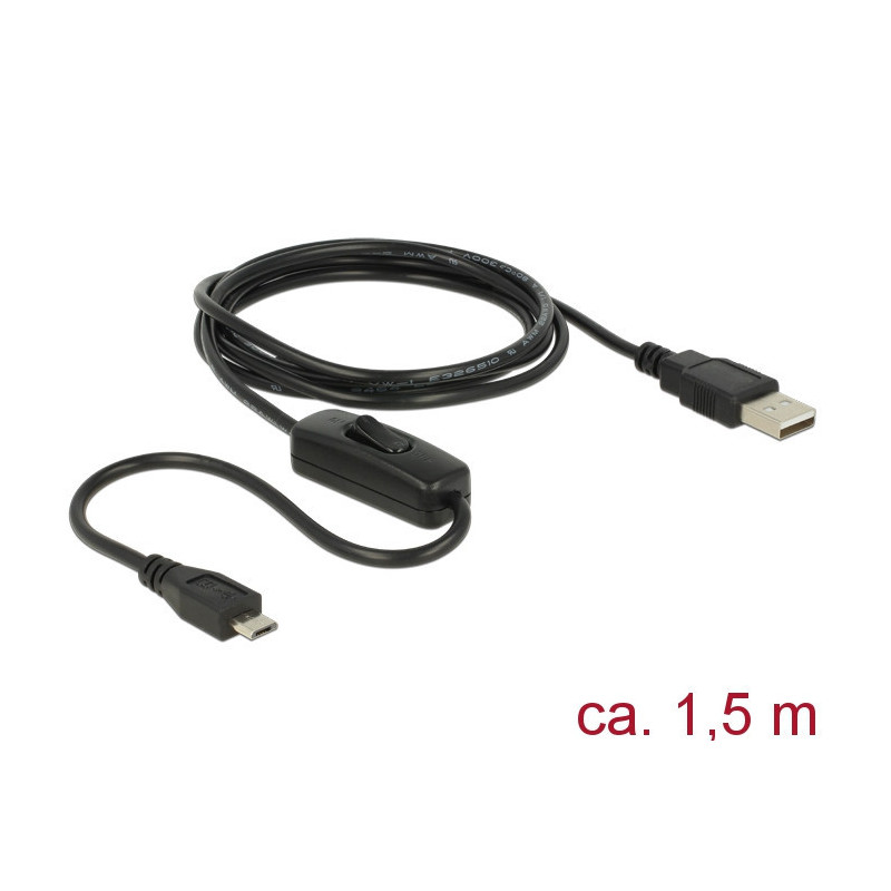 DeLOCK 84803 câble USB USB 2.0 1,5 m USB A Micro-USB B Noir