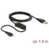 DeLOCK 84803 câble USB USB 2.0 1,5 m USB A Micro-USB B Noir