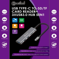 0301680 - Station d'accueil - USB-C (5 en 1) USB 3.0 X 3 PORTS + SD+TF | ECP Grossiste informatique