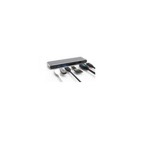 0301682 - Adaptateur de type C avec 2x Hub USB V3.0 +HDMI+ lecteur multicartes | ECP Grossiste informatique