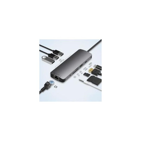 0301658 - ADAPTAEUR USB TYPE C VERS HDMI ,RJ45 ,SD,TF,AUDIO, PD ,USB-A/F 3.0.x 3 | ECP Grossiste informatique
