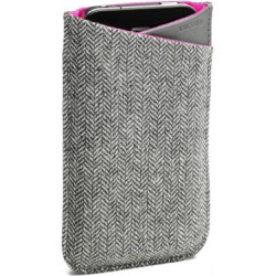 Löv Sleeve Etui pour Telephone portable Cuir/Laine Gris/Rose | ECP Grossiste informatique