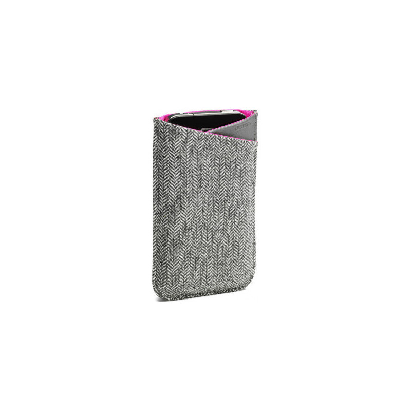 Löv Sleeve Etui pour Telephone portable Cuir/Laine Gris/Rose | ECP Grossiste informatique