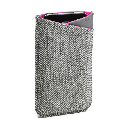 Löv Sleeve Etui pour Telephone portable Cuir/Laine Gris/Rose | ECP Grossiste informatique