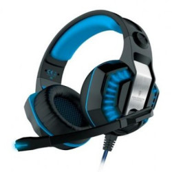 CASQUE 50mm GAMING FREYR JACK 2X3.5 MM+ USB/LED BLACK/BLUE,compatible PC, tablet | ECP Grossiste informatique