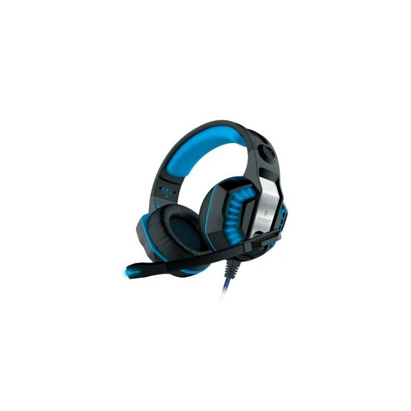 CASQUE 50mm GAMING FREYR JACK 2X3.5 MM+ USB/LED BLACK/BLUE,compatible PC, tablet | ECP Grossiste informatique
