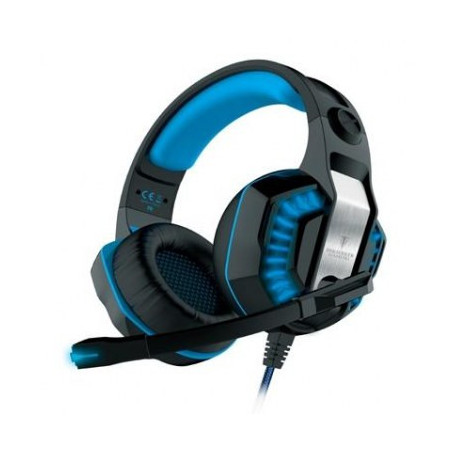 CASQUE 50mm GAMING FREYR JACK 2X3.5 MM+ USB/LED BLACK/BLUE,compatible PC, tablet | ECP Grossiste informatique