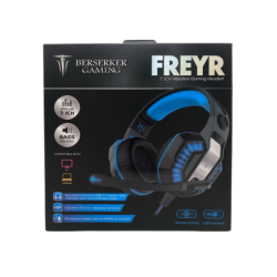 CASQUE 50mm GAMING FREYR JACK 2X3.5 MM+ USB/LED BLACK/BLUE,compatible PC, tablet | ECP Grossiste informatique